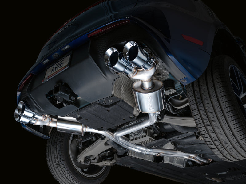 AWE Tuning 2022+ Porsche Macan 2.9TT Touring Edition Cat-Back Exhaust w/ Chrome Silver Tips (view 4)