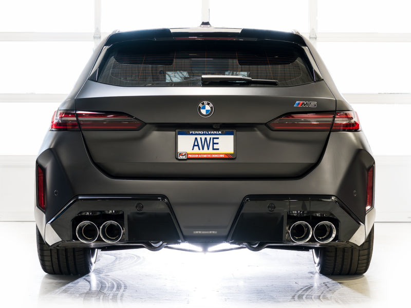 AWE Tuning BMW G90/G99 M5 Touring Edition Cat-Back Exhaust - Chrome Silver Tips (view 4)