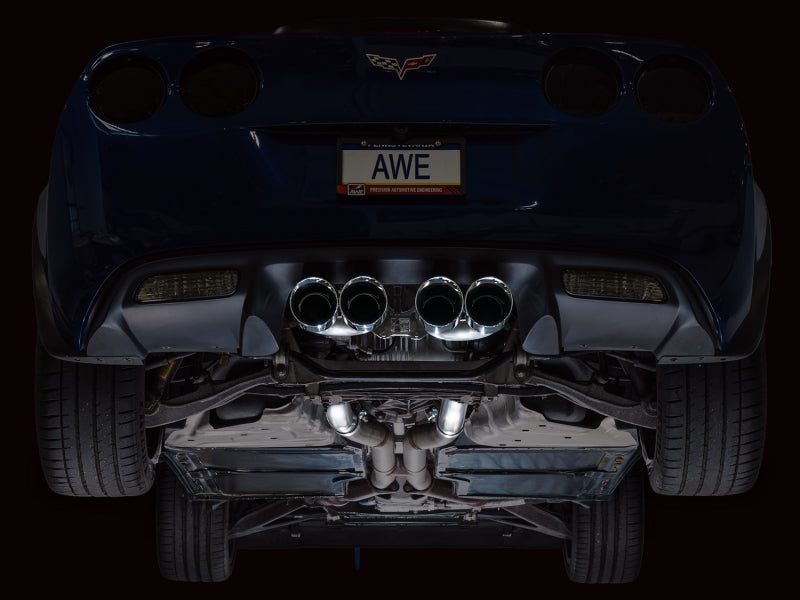 AWE Tuning C6 Chevrolet Corvette Z06/ZR1 Track Edition Axle-Back Exhaust w/ Chrome Silver Tips (view 3)