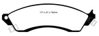 EBC 85-88 Chevrolet Camaro (3rd Gen) 2.8 (Performance Package) Bluestuff Front Brake Pads (view 2)