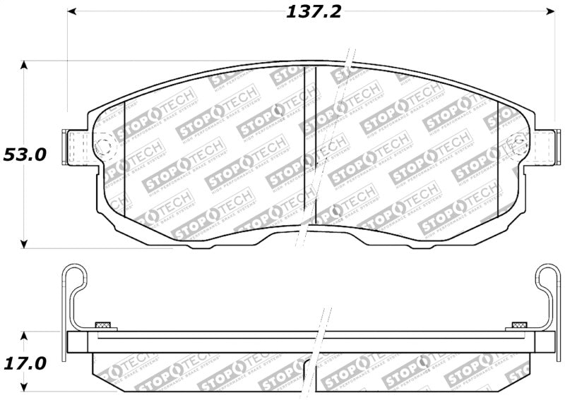 StopTech Performance 02-05 Infiniti G35 / 07-09 Nissan Altima/Sentra / 6/02-05 350Z Front Brake Pa Main image