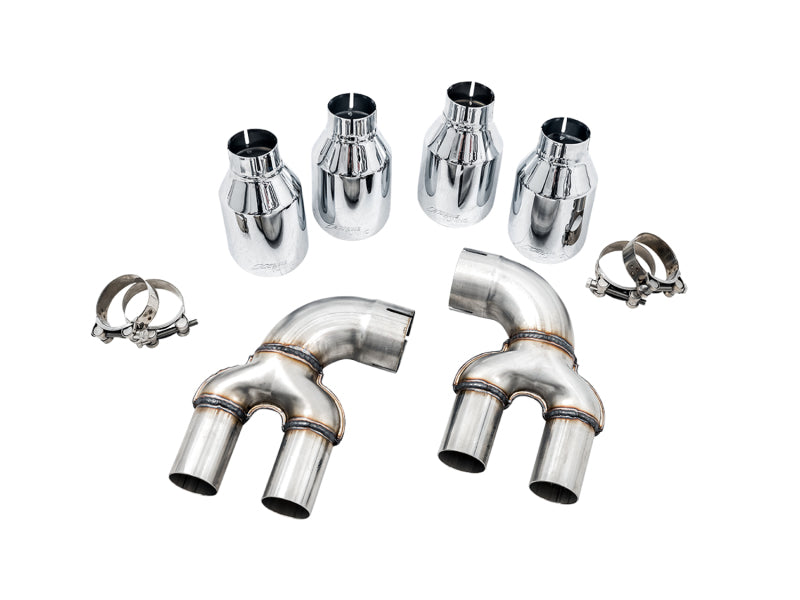 AWE Tuning 2019+ BMW M340i (G20) Resonated Touring Edition Exhaust - Quad Chrome Silver Tips (view 5)