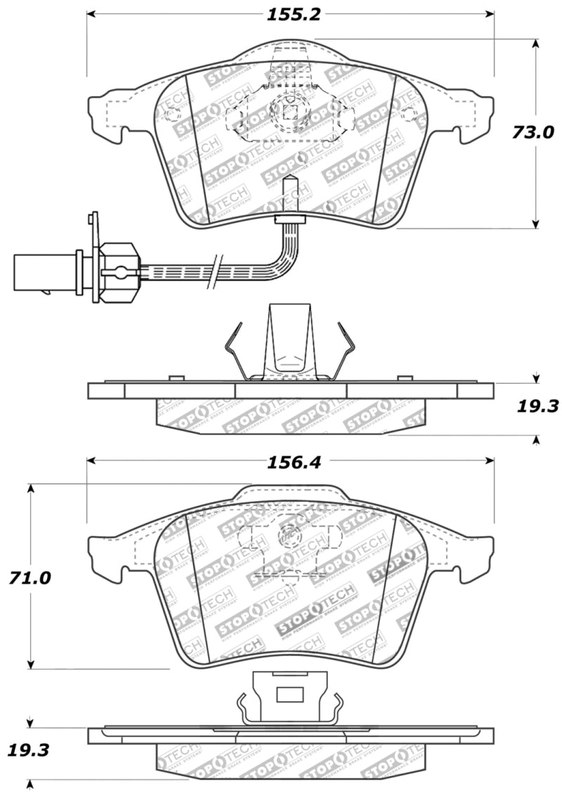 StopTech Performance 1/05-09 Audi A4/A4 Quattro Front Brake Pads (view 9)