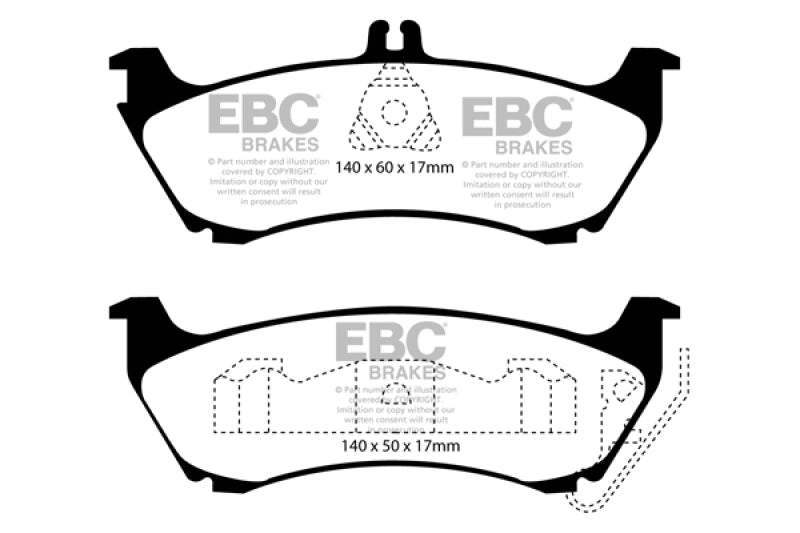 EBC 99-02 Mercedes-Benz M-Class (ML) ML320 3.2 Ultimax2 Rear Brake Pads Main image