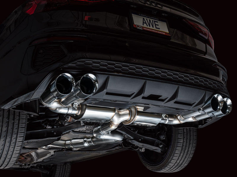 AWE Tuning 22-24 Audi 8Y S3 Touring Edition Exhaust - Chrome Silver Tips (view 4)