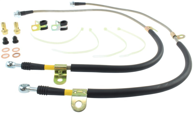 StopTech 09+ Nissan GTR Stainless Steel Front Brake Lines Main image