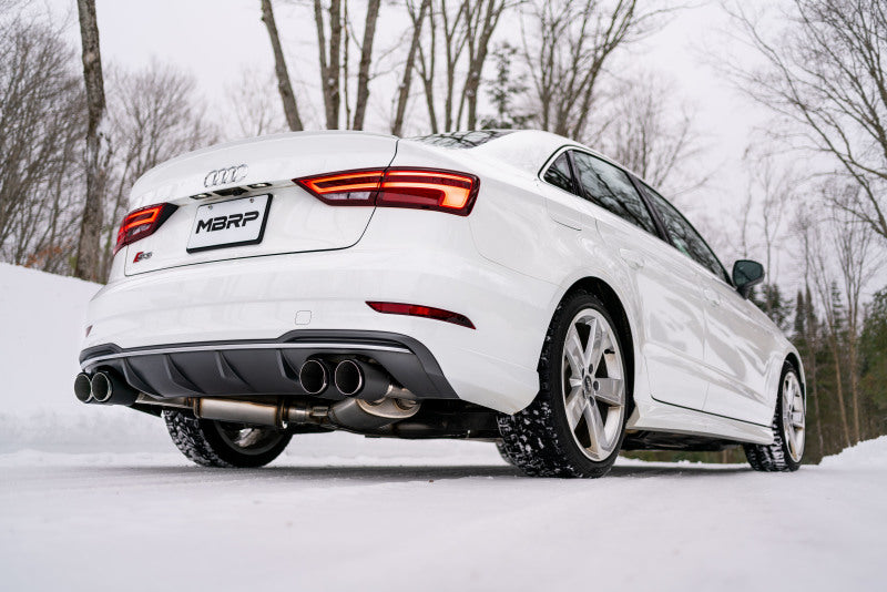 MBRP 15-18 Audi S3 SS 3in Quad Split Rear Exit w/ Carbon Fiber Tips - T304 (view 5)