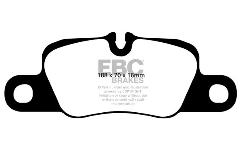 EBC 12-13 Porsche Panamera (Cast Iron only) 3.0 SC Hybrid Bluestuff Rear Brake Pads Main image