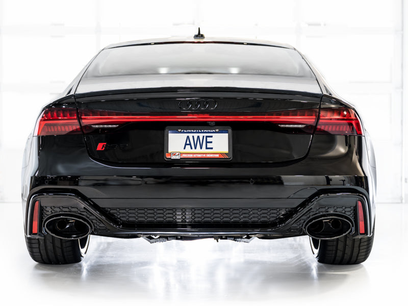 AWE Tuning 21-23 Audi C8 RS6/RS7 SwitchPath Cat-Back Exhaust - Diamond Black Tips (view 5)