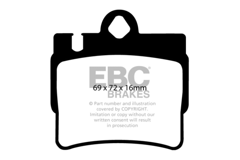 EBC 01-02 Mercedes-Benz CL55 AMG 5.5 Redstuff Rear Brake Pads (view 2)