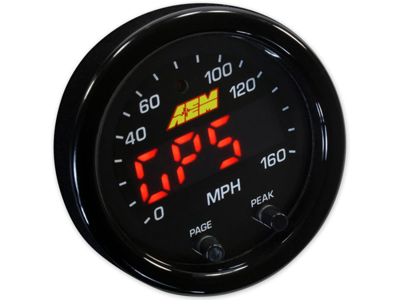 AEM X-Series 0-160 MPH Black Bezel w/ Black Face GPS Speedometer Gauge (view 3)