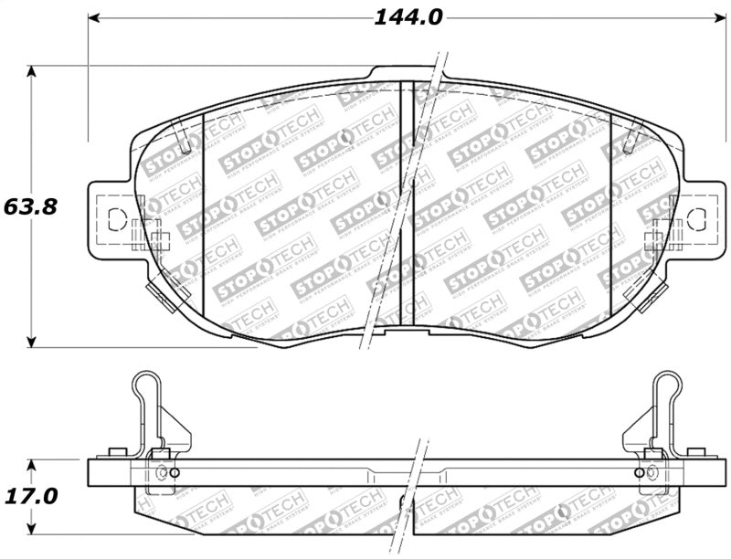 StopTech Performance 00-05 Lexus IS 250/300/350 / 02-09 SC 300/400/430 Front Brake Pads Main image