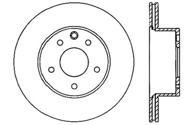 StopTech 08-09 Infiniti EX35 / 05-08 G35 / 09 G37 / 06-09 M35/M45 Drilled Right Rear Rotor (view 8)