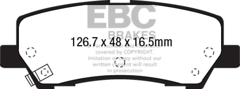 EBC 15+ Ford Mustang 2.3 Turbo Yellowstuff Rear Brake Pads Main image