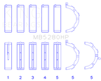 King Ford Prod. V8 4.6L/5.4L Will Not Fit 13-14 GT500 Performance Main Bearing Set - Size STD