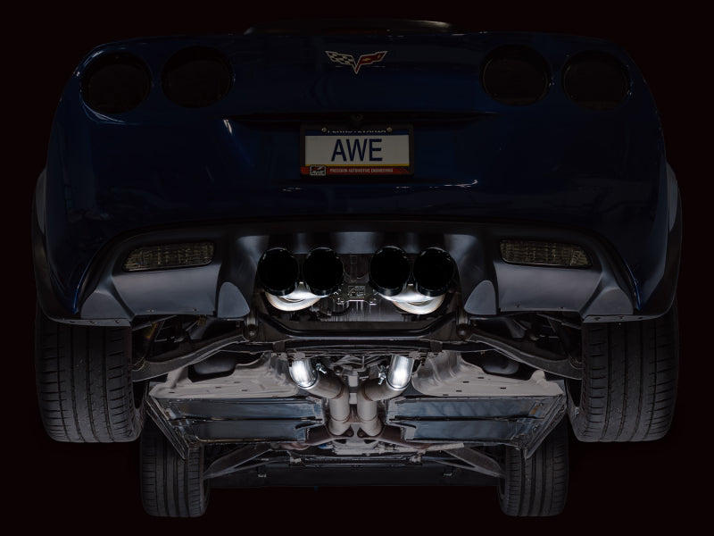 AWE Tuning C6 Chevrolet Corvette Z06/ZR1 Touring Edition Axle-Back Exhaust w/ Diamond Black Tips (view 4)