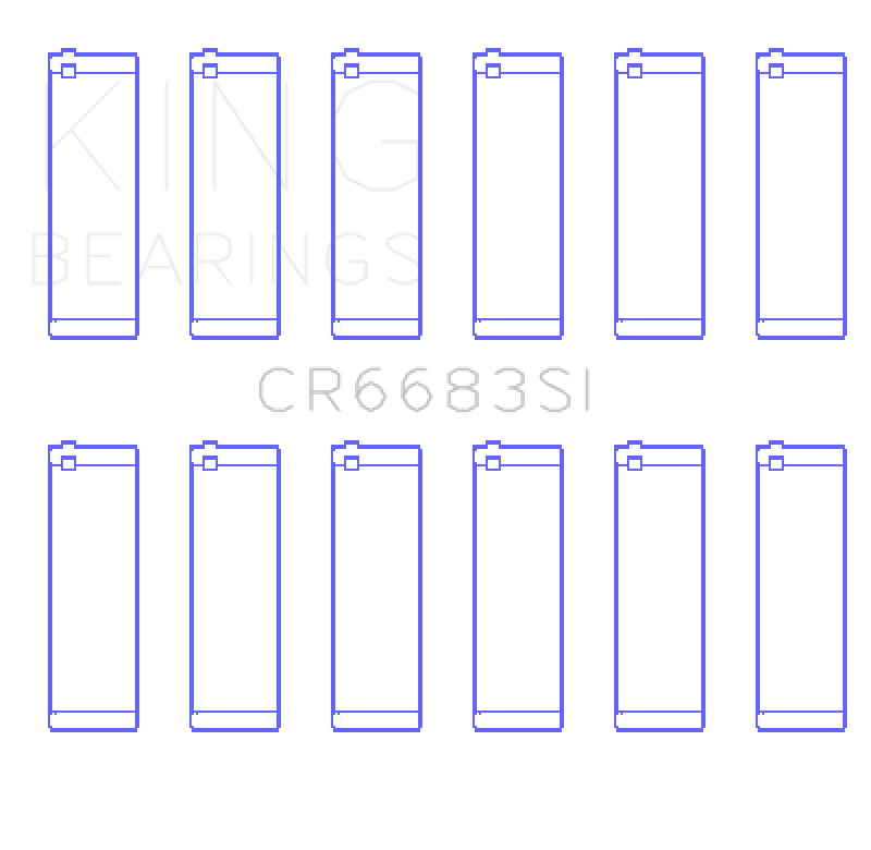 King Engine Bearings Chevrolet 262 (Od+.002in) (Size +0.25mm) Connecting Rod Bearing Set Secondary image