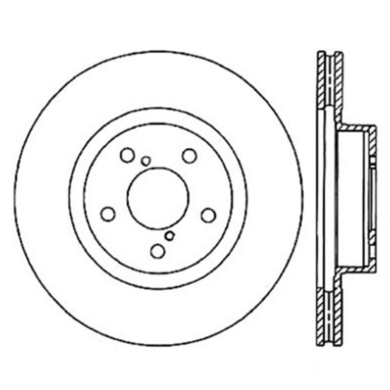 StopTech Power Slot 06-08 Subaru Legacy / 13 Scion FR-S / 13 Subaru BRZ Front Right Slotted Rotor Main image