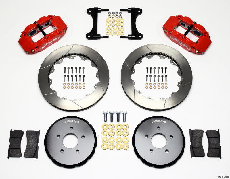 Wilwood Narrow Superlite 6R Front Hat Kit 13.06in Red Nissan 370Z/Fiti G37 Main image