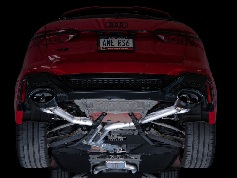 AWE Tuning 21-23 Audi C8 RS6/RS7 SwitchPath Cat-Back Exhaust - Diamond Black Tips (view 6)