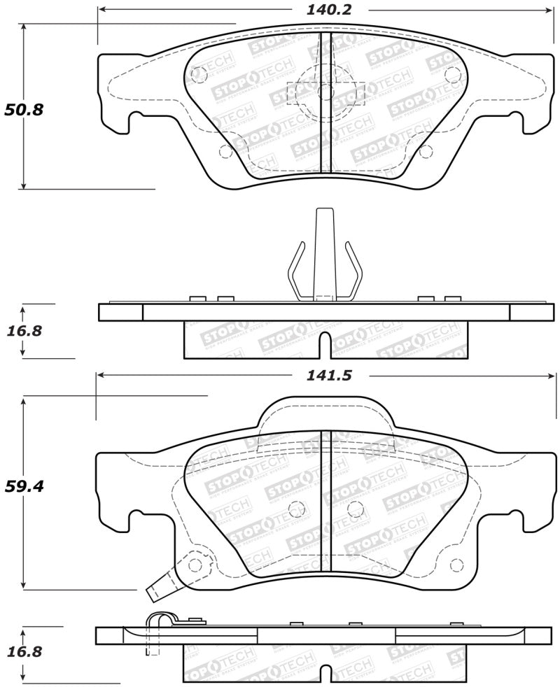StopTech Performance 11-17 Dodge Durango Rear Brake Pads Main image