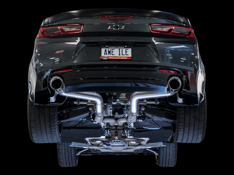 AWE Tuning 16-19 Chevrolet Camaro SS Axle-Back Exhaust - Track Edition (Chrome Silver Tips) (view 3)