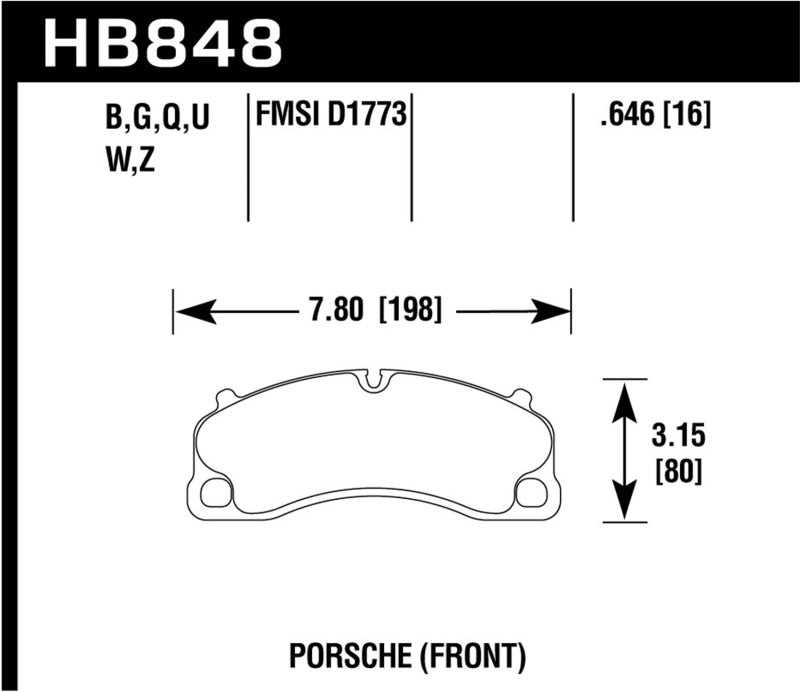 Hawk 16-19 2019 Porsche 911 4.0L (Ex. Ceramic Composite Brakes ) Street Front DTC-60 Brake Pads Main image