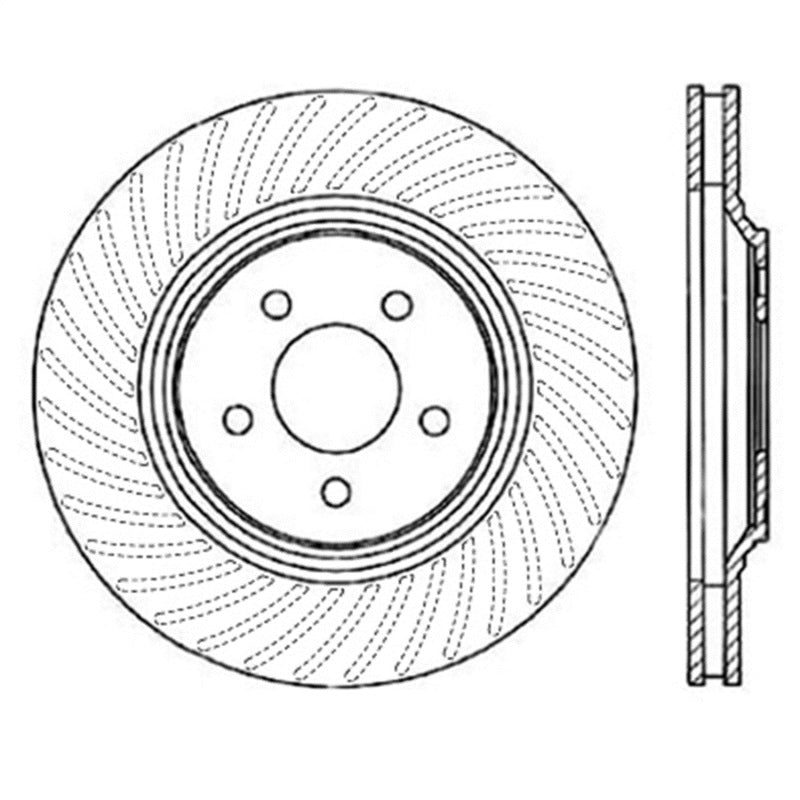 StopTech Power Slot 94-04 Ford Mustang Front Left Slotted Rotor Main image