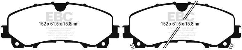 EBC 13+ Infiniti Q50 3.7 Yellowstuff Front Brake Pads (view 3)