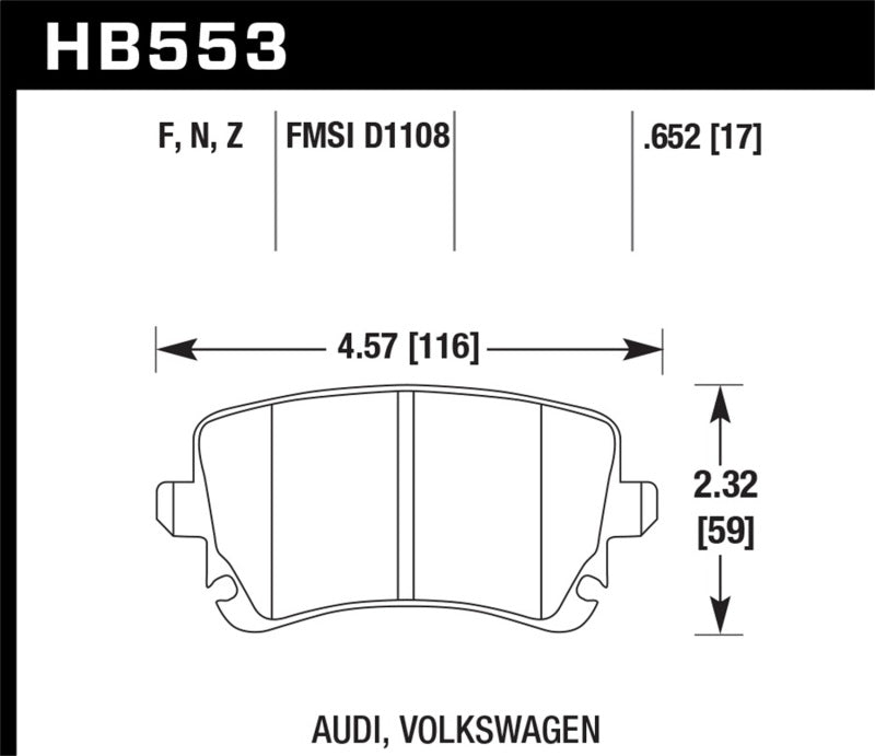 Hawk 07-11 Audi S6 HPS 5.0 Rear Brake Pads Main image