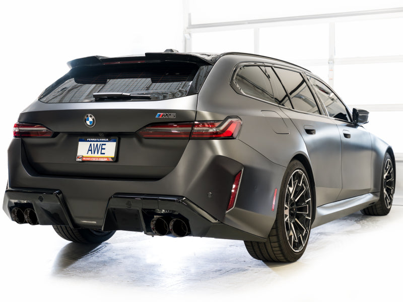 AWE Tuning BMW G90/G99 M5 Track Edition Cat-Back Exhaust - Diamond Black Tips (view 5)