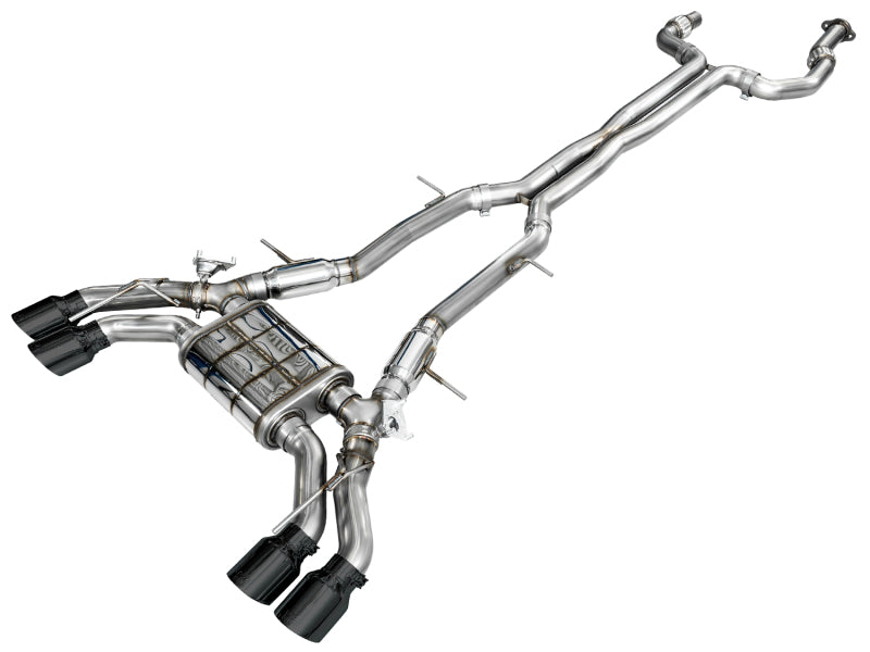 AWE Tuning 2021+ Cadillac CT4-V Blackwing SwitchPath Exhaust - Diamond Black Tips Main image