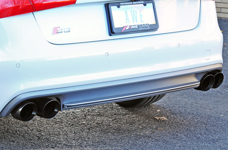 AWE Tuning Audi C7 / C7.5 S6 4.0T Track Edition Exhaust - Diamond Black Tips (view 3)