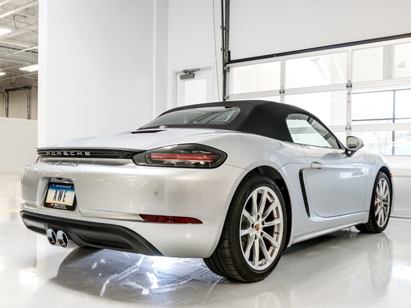 AWE Tuning Porsche 718 Boxster / Cayman Track Edition Exhaust - Chrome Silver Tips (view 2)
