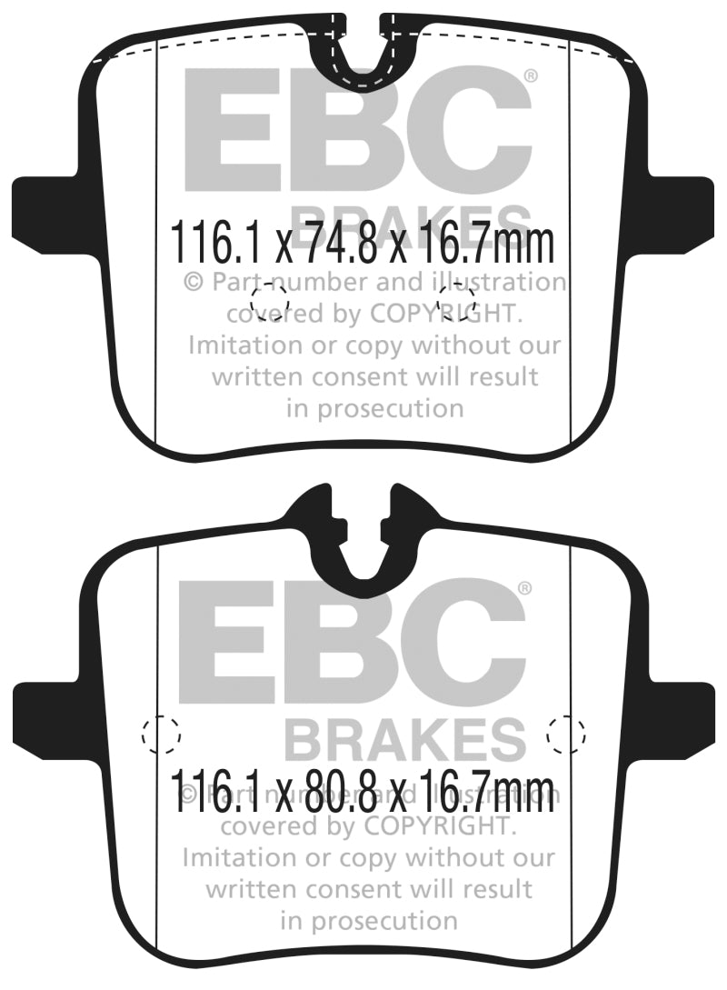 EBC 2018+ BMW M5 4.4TT (F90) Yellowstuff Rear Brake Pads Main image
