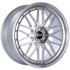 BBS LM 21x9 5x120 ET32 Diamond Silver Center Diamond Cut Lip Wheel -82mm PFS/Clip Required