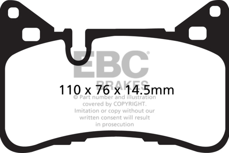 EBC 14 Mercedes-Benz C63 AMG (W204) 6.2 Bluestuff Rear Brake Pads (view 2)