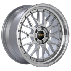 BBS LM 18x9 5x114.3 ET42 Diamond Silver Center Diamond Cut Lip Wheel - 82mm PFS/Clip Required