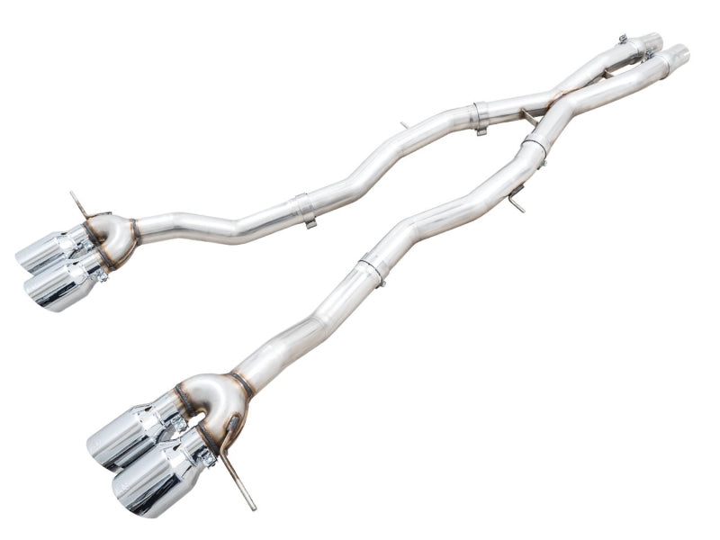AWE Tuning Track Edition Cat-Back Exhaust for BMW G8X M3/M4 - Chrome Silver Tips Main image