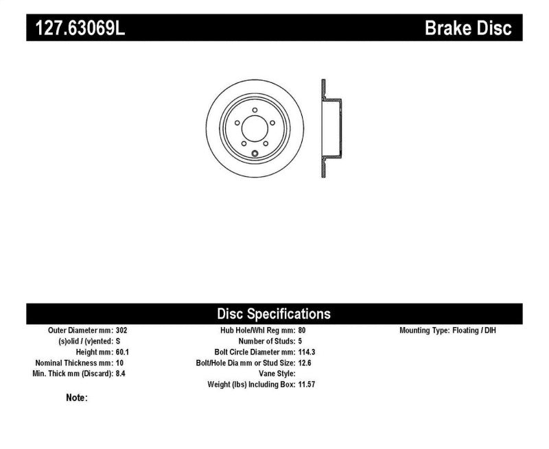 StopTech Slotted & Drilled Sport Brake Rotor Main image