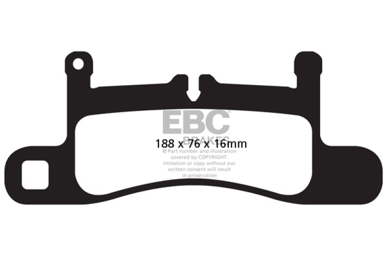 EBC 12-15 Porsche 911 (991) (Cast Iron Rotor only) 3.4 Carrera Yellowstuff Rear Brake Pads (view 3)