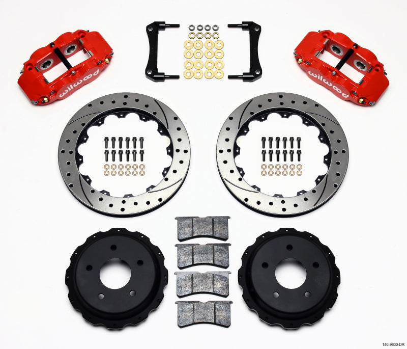 Wilwood Narrow Superlite 4R Rear Kit 12.88in Drilled Red 98-02 Camaro/Firebird Main image