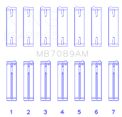 King Engine Bearings Audi/Volkswagen ABV/AES/AUE Crankshaft Main Bearing Set (Set of 7) - Size STD