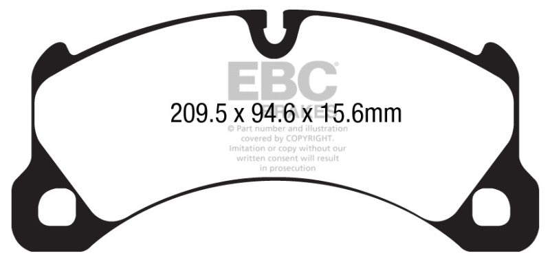 EBC 10+ Porsche Cayenne 3.6 Yellowstuff Front Brake Pads (view 3)