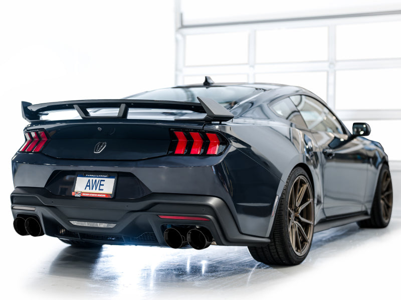 AWE 2024 Ford Mustang Dark Horse S650 RWD SwitchPath Cat-Back Exhaust w/ Quad Diamond Black Tips (view 3)