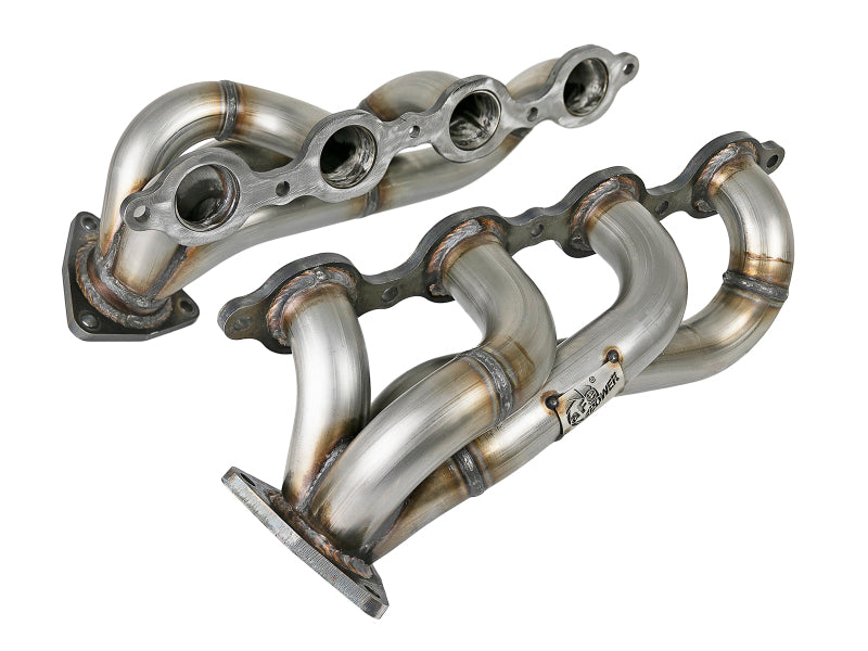 aFe Twisted Steel 1-3/4in 304SS Shorty Headers 2019 GM Silverado / Sierra 1500 V8-5.3L/6.2L Main image
