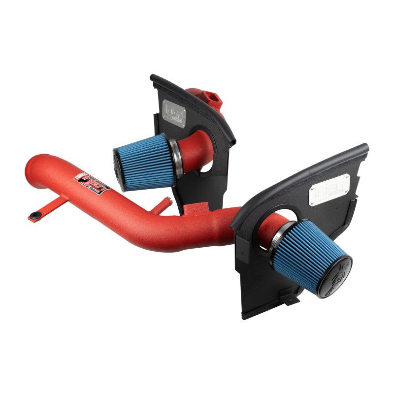 Injen 2015 M3/M4 3.0L Twin Turbo Wrinkle Red Short Ram 2pc. Intake System w/ MR Technology Main image