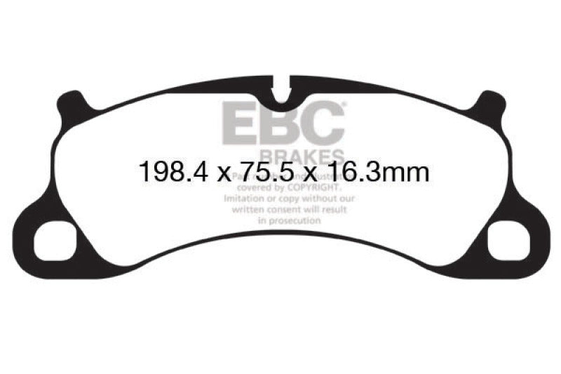 EBC 12-15 Porsche 911 (991) (Cast Iron Rotor only) 3.8 Carrera S Redstuff Front Brake Pads (view 3)