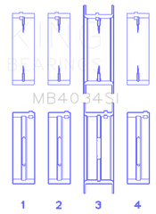 King Engine Bearings Ford 232 (Size 0.25) Main Bearing Set