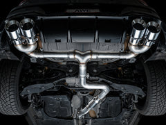 AWE Tuning MK8 Volkswagen Golf R 3in Track Edition Quad Exhaust - Chrome Silver Tips